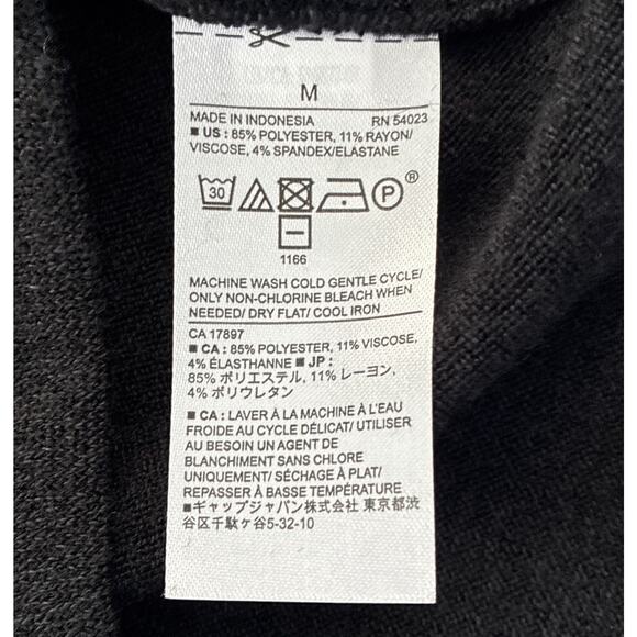 Banana Republic Sz M Black Mock Neck Sheath Dress Side Button Detail LS Dress - Picture 4 of 10